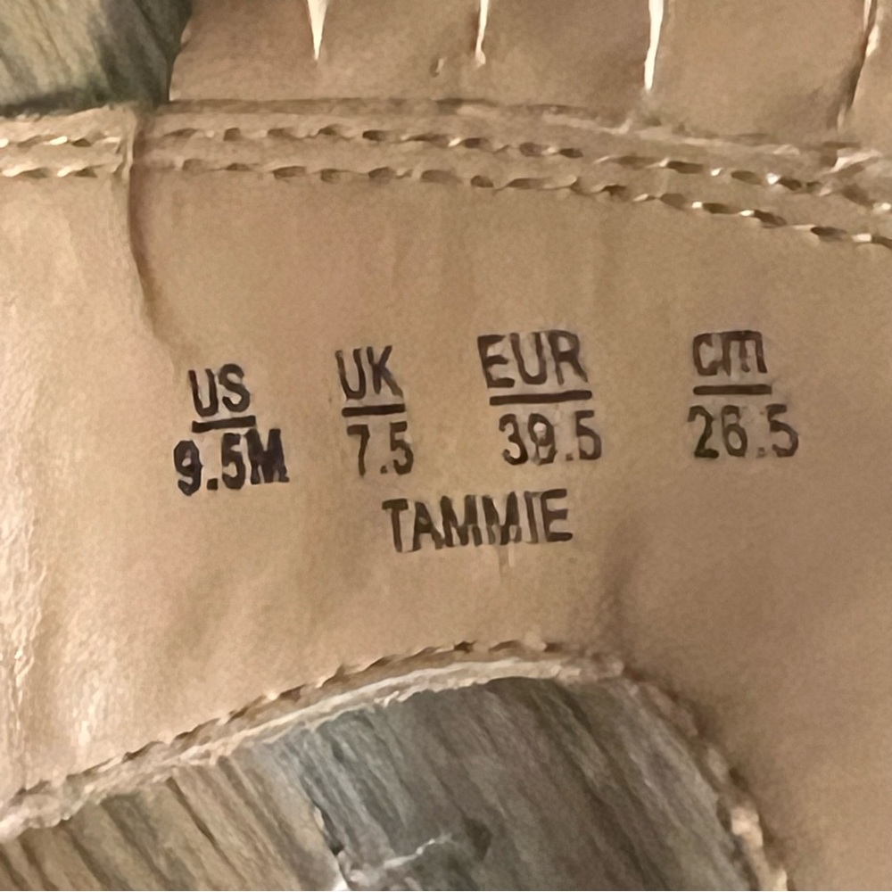 Franco Sarto Tammie tan leather strappy wedge sandals - Size 9.5 - Picture 3 of 6